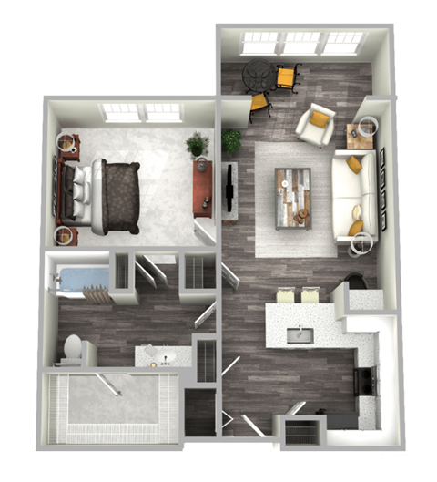 Bridge Floor Plan at Emblem Alpharetta Apartments, Georgia, 30009